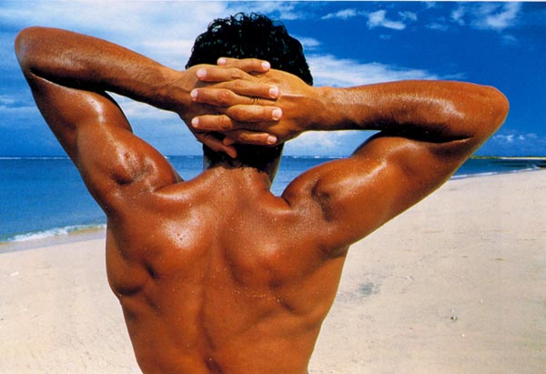 Tan young muscleman
